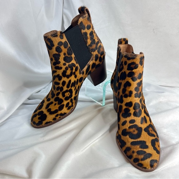 MADEWELL The Regan Boot in Leopard Calf Hair Ankle Boots Size 7 NWT - Picture 3 of 11